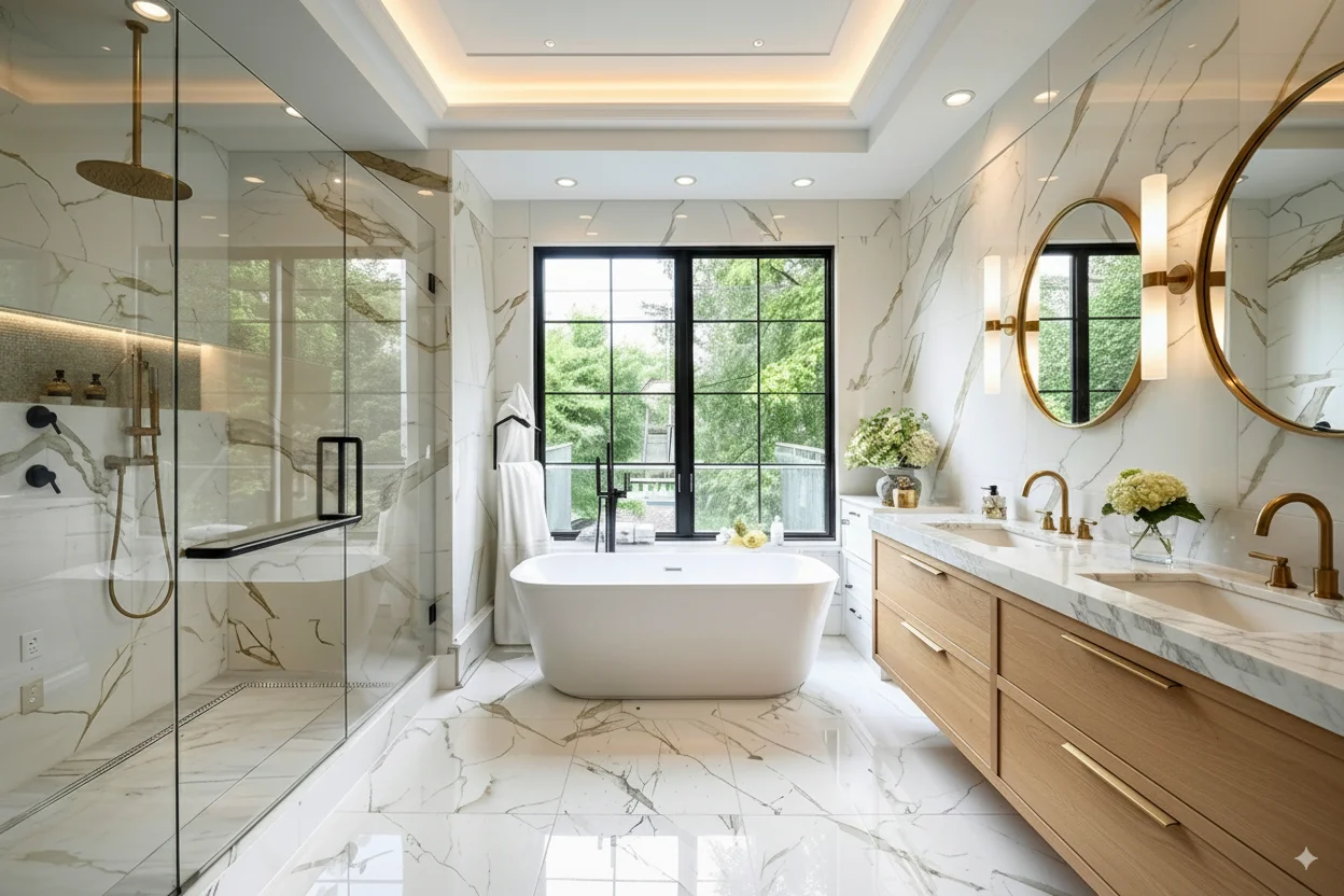 Luxury Bathroom Remodeling Houston - Modern Spa-Like Design by Levi Homes