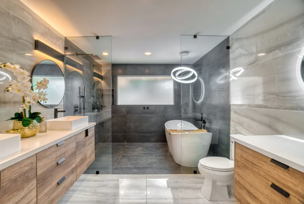 Luxury Bathroom Transformation Houston - Modern Tile Work and Premium Fixtures